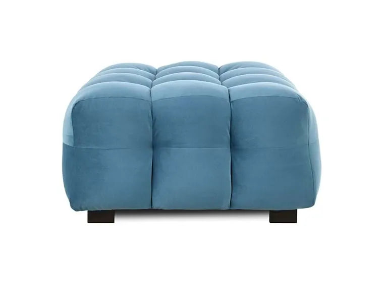 Petra Velvet Rectangular Ottoman Blue - Rug & Home