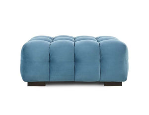 Petra Velvet Rectangular Ottoman Blue - Rug & Home