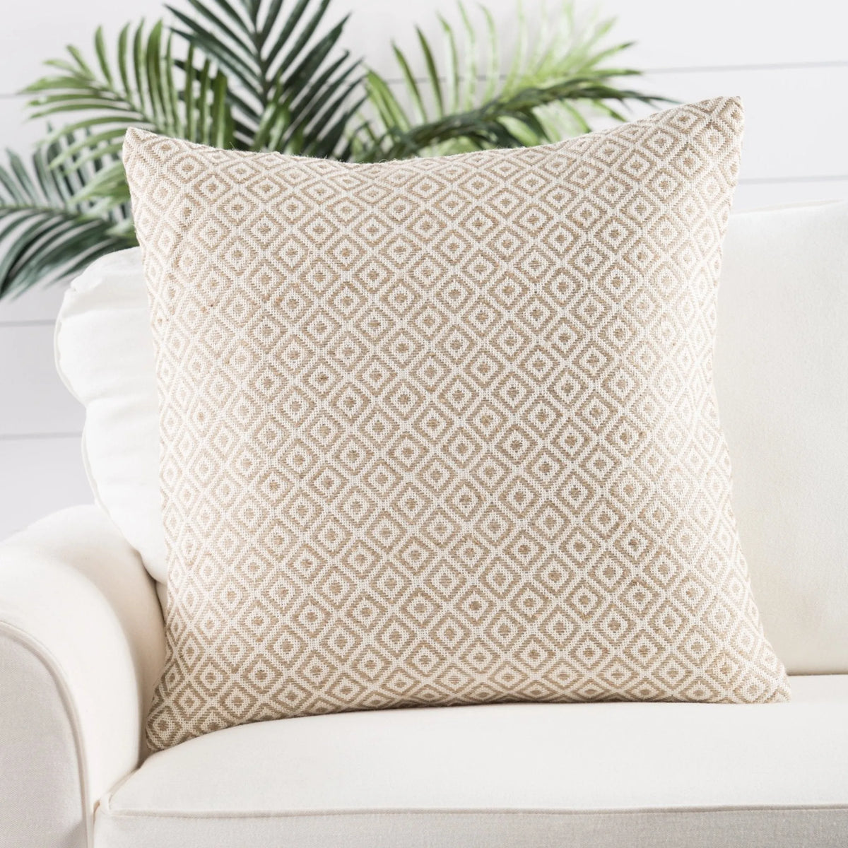 Peykan Pey06 Estes White/Beige Pillow - Rug & Home