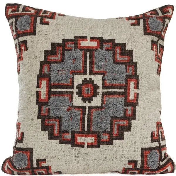 Phoenix 07360BWY Brown/Grey Pillow - Rug & Home