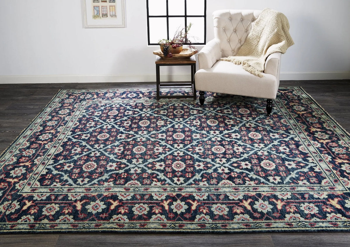 Piraj 6463F Teal/Red Rug - Rug & Home