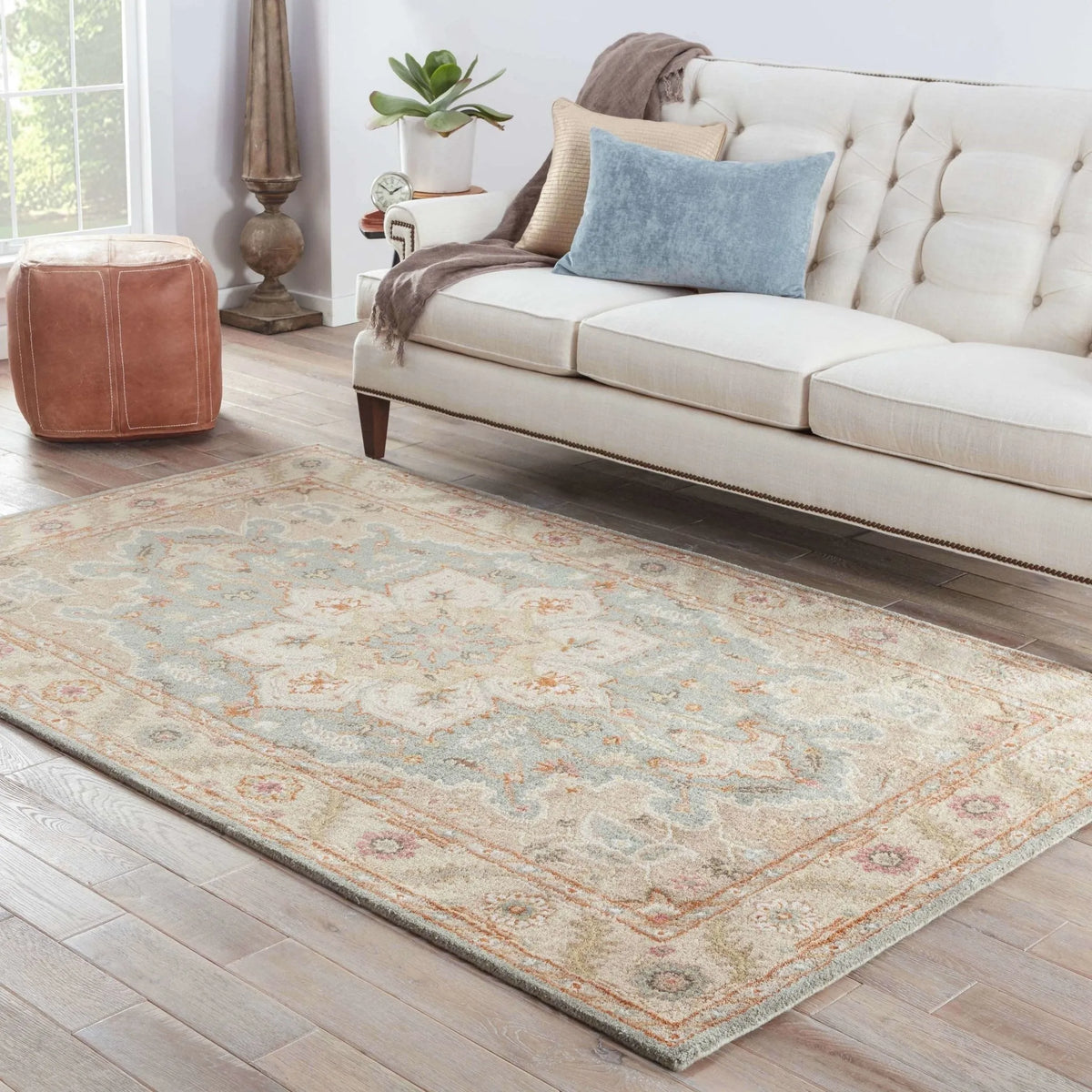 Poeme PM50 Orleans Blue Surf / Cloud White Rug - Rug & Home