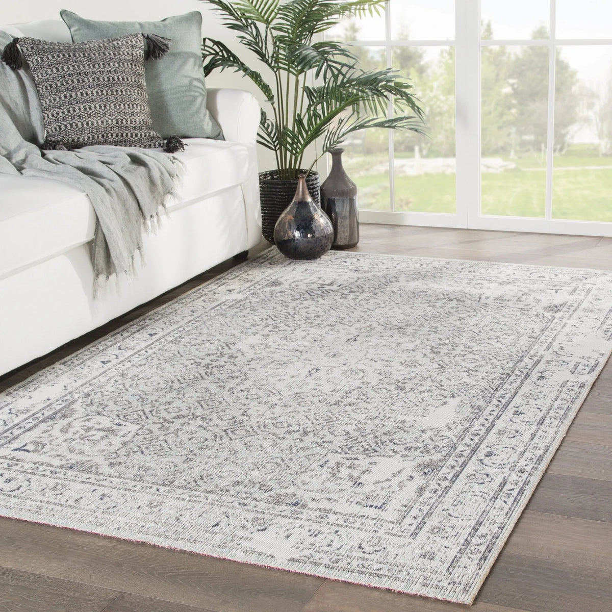 Polaris Pol01 Langley Gray/Blue Rug - Rug & Home