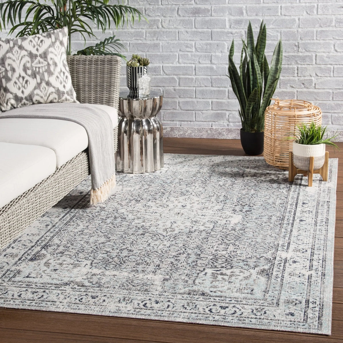 Polaris Pol01 Langley Gray/Blue Rug - Rug & Home