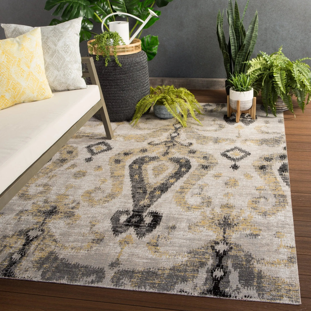 Polaris POL14 Zenith Gray/Yellow Rug - Rug & Home