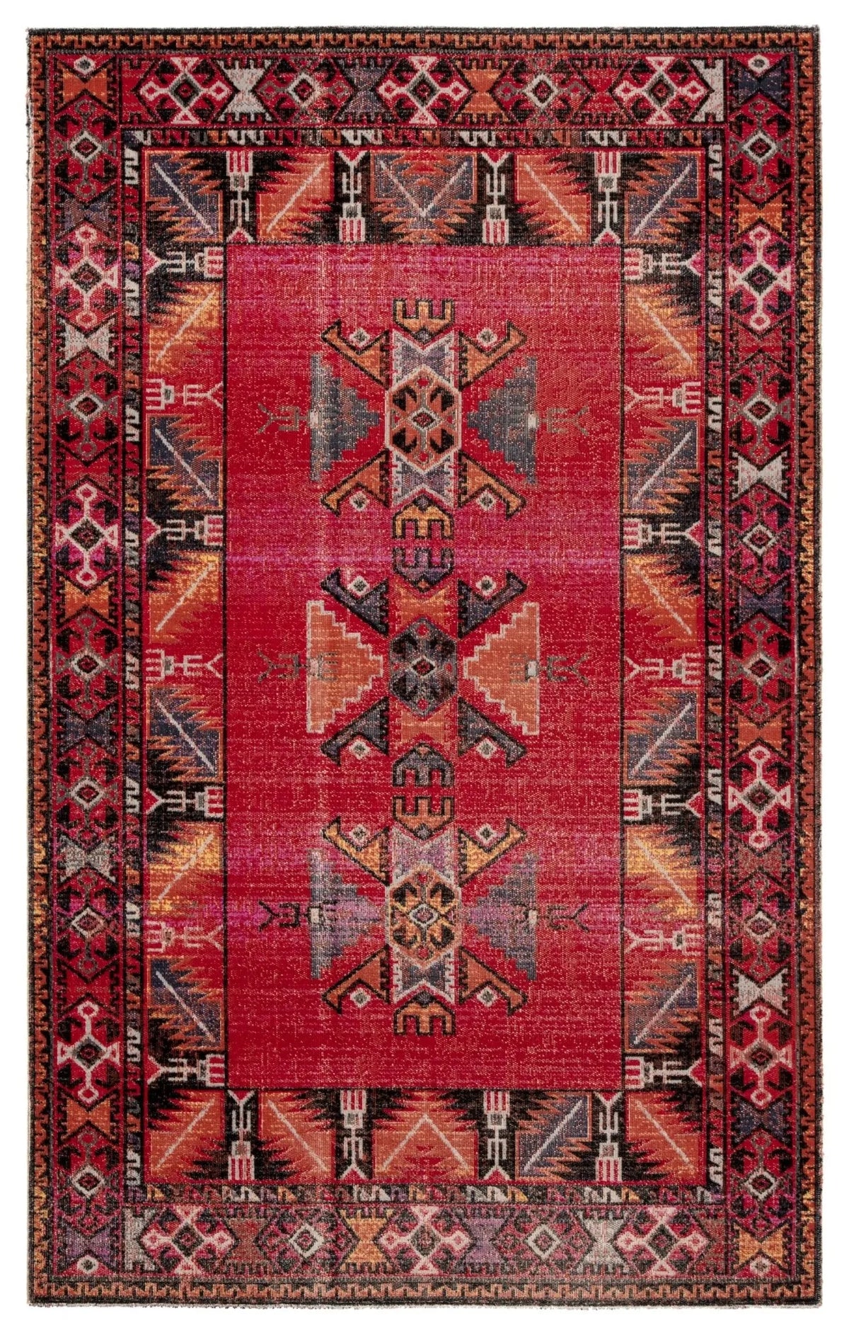 Polaris Pol19 Paloma Red/Black Rug - Rug & Home