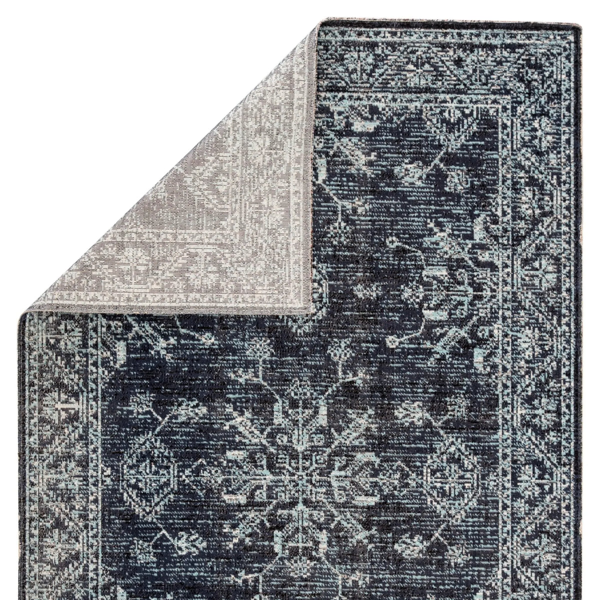 Polaris POL23 Fayer Blue/Black Rug - Rug & Home