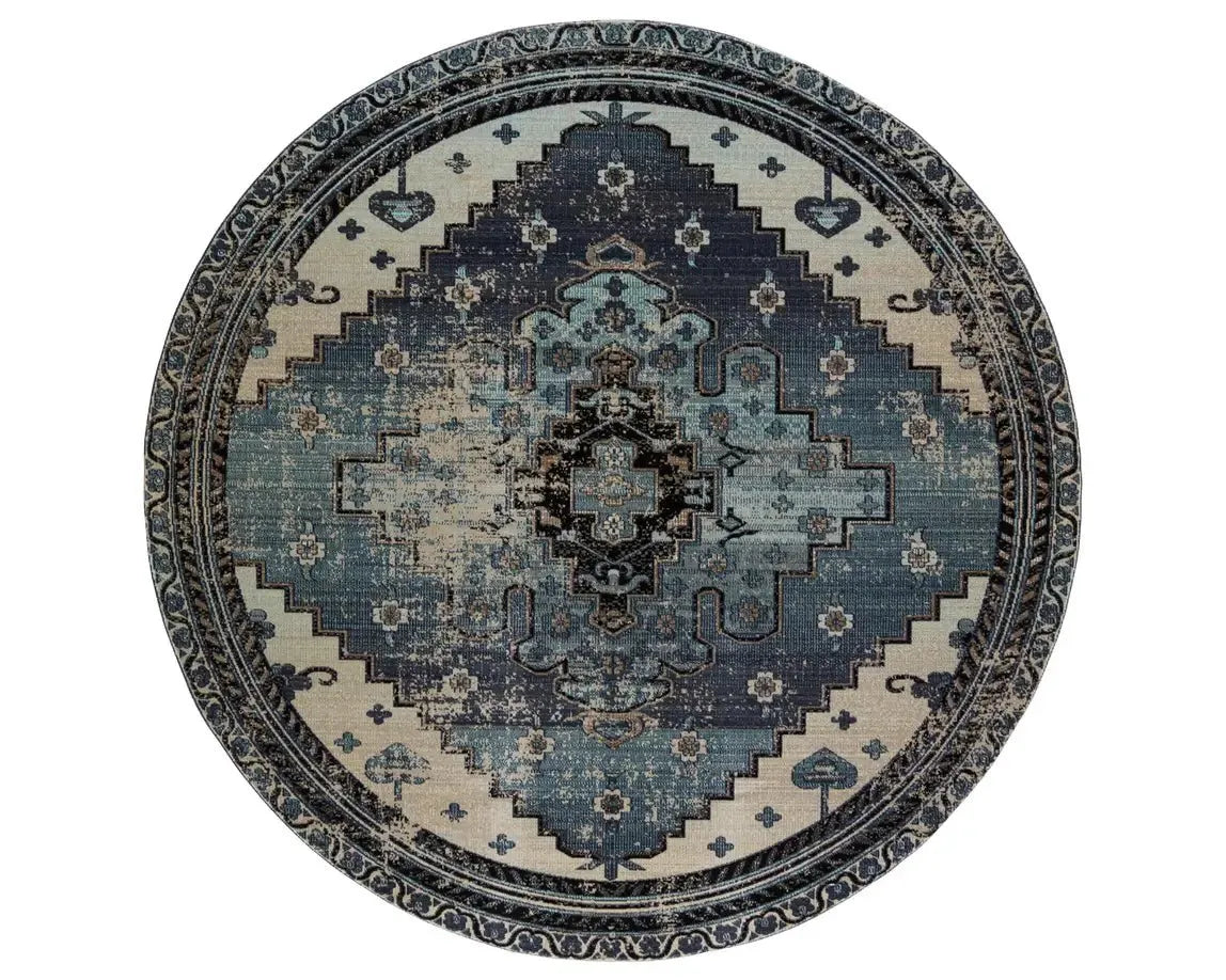 Polaris POL39 Grey/Blue Rug - Rug & Home