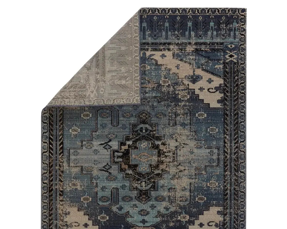 Polaris POL39 Grey/Blue Rug - Rug & Home