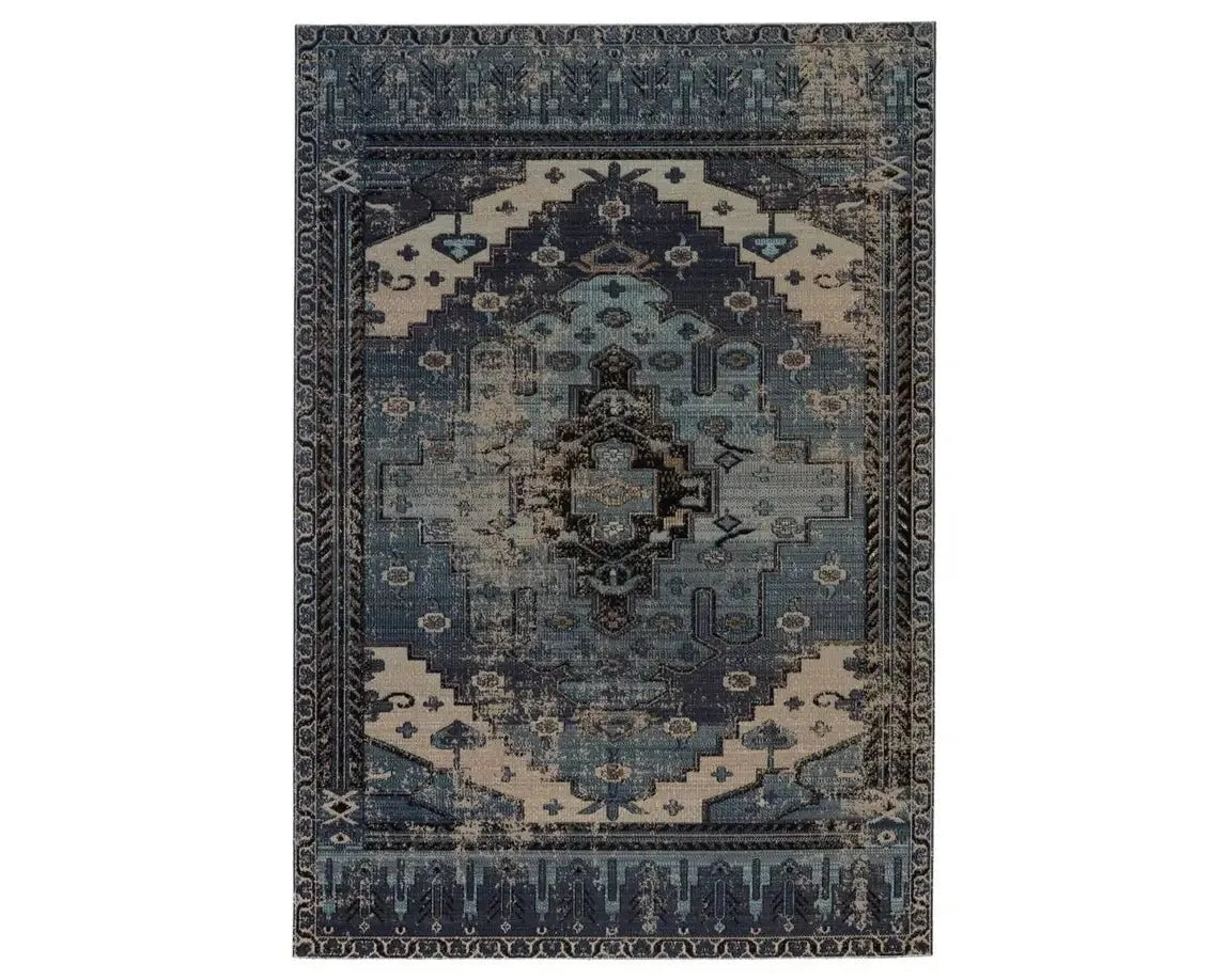 Polaris POL39 Grey/Blue Rug - Rug & Home