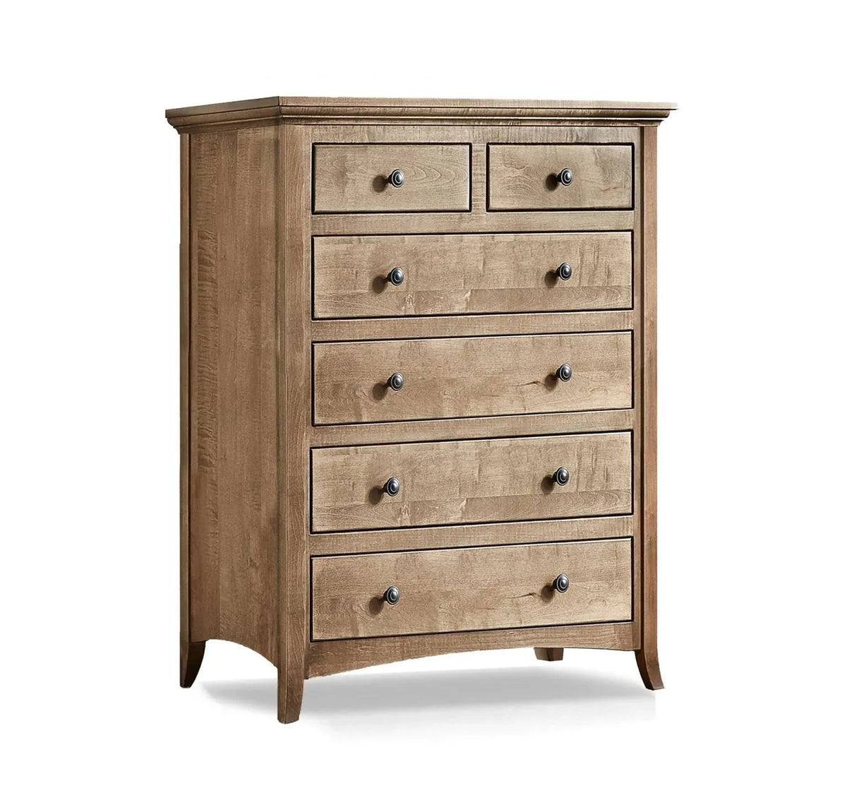 Provence 6 Drawer Chest - Rug & Home- Toffee (MT) / Brushed Nickel (-N)