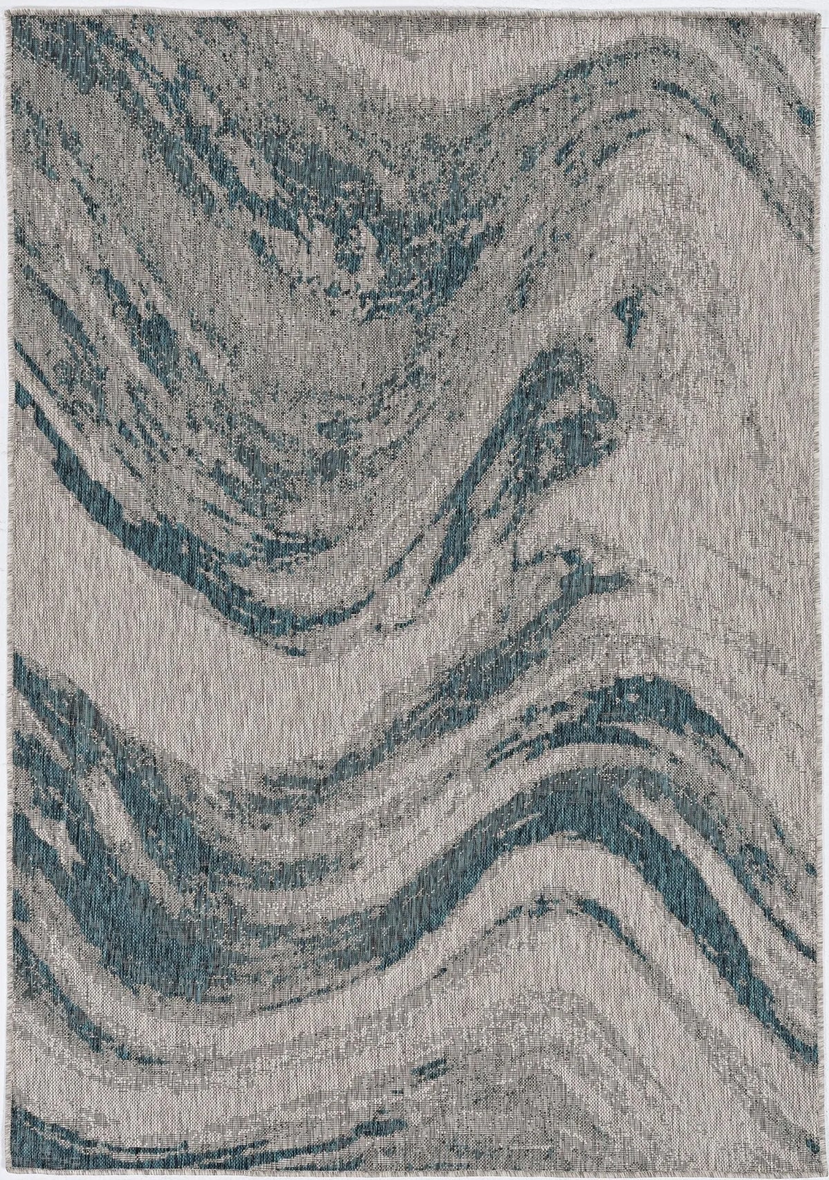 Provo 5765 Strokes Grey/Teal Rug - Rug & Home