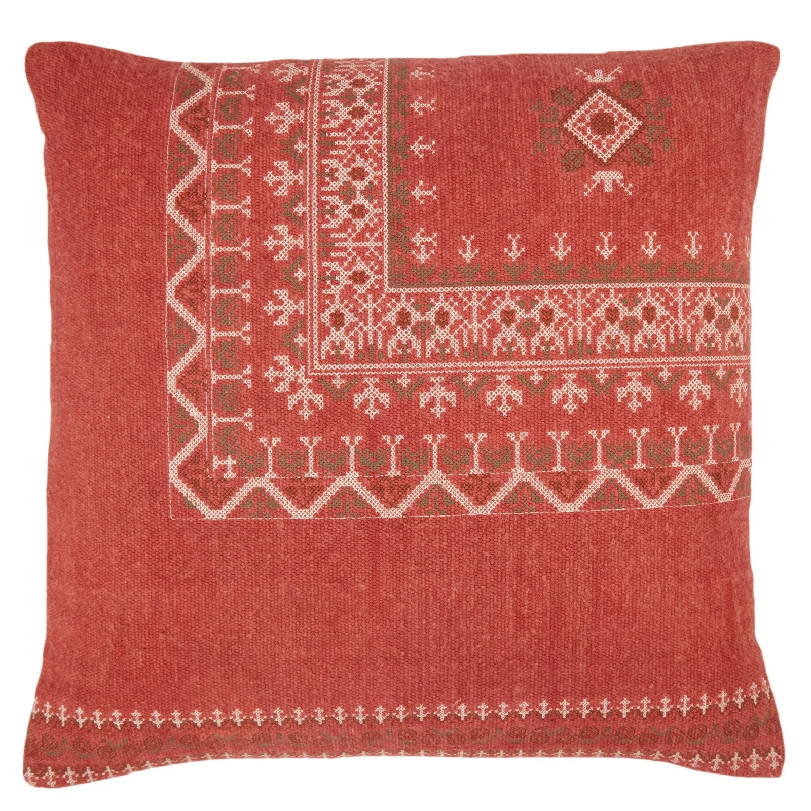 Puebla Pub11 Abeni Red/Brown Pillow - Rug & Home