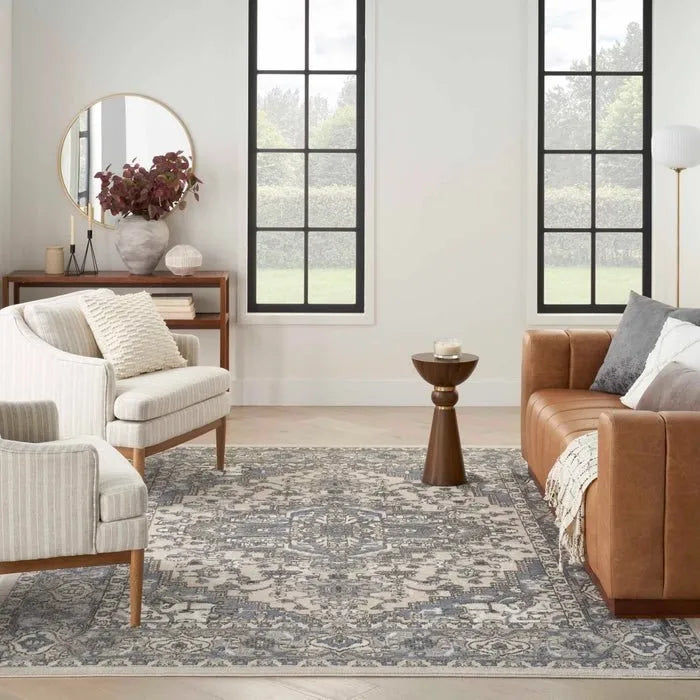 Quarry QUA05 Ivory/Blue Rug - Rug & Home