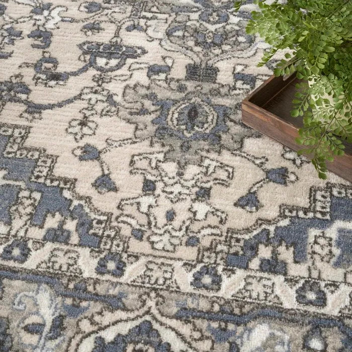 Quarry QUA05 Ivory/Blue Rug - Rug & Home