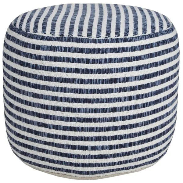 Quincy 34064BLU Blue Pouf - Rug & Home