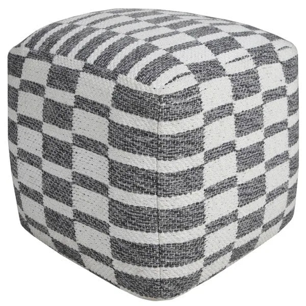 Quincy 34065GRY Grey Pouf - Rug & Home