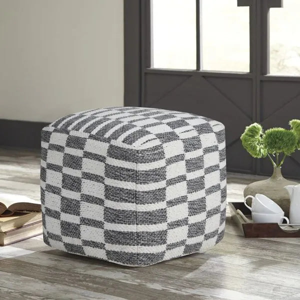 Quincy 34065GRY Grey Pouf - Rug & Home