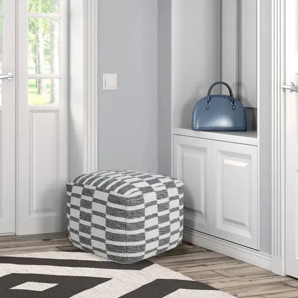 Quincy 34065GRY Grey Pouf