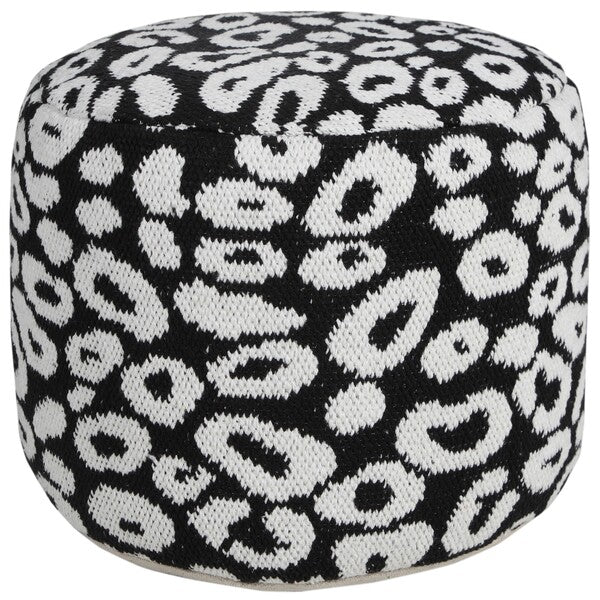 Quincy 34067BLK Black Pouf - Rug & Home