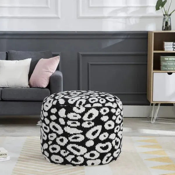 Quincy 34067BLK Black Pouf