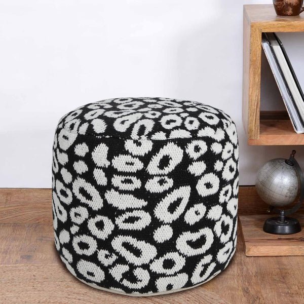 Quincy 34067BLK Black Pouf - Rug & Home