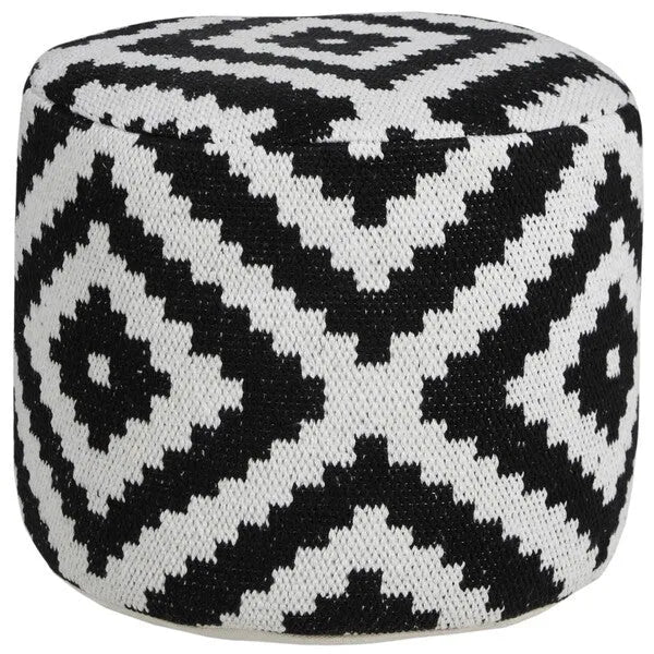 Quincy 34068BLK Black Pouf - Rug & Home