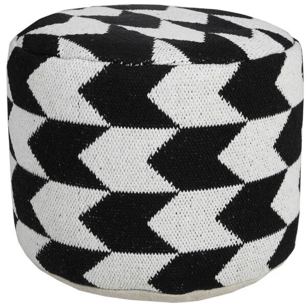 Quincy 34069BLK Black Pouf - Rug & Home