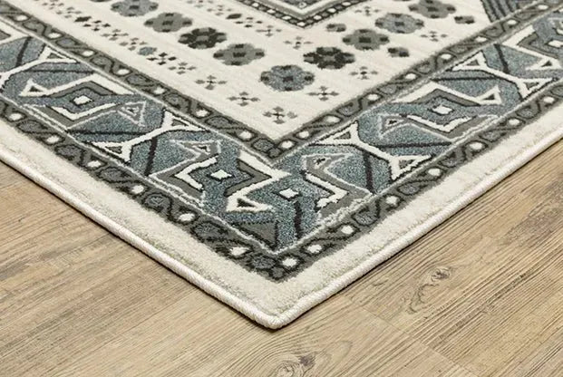 Raylan RAY01 Grey/Ivory Rug