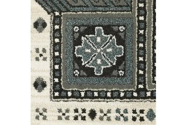 Raylan RAY01 Grey/Ivory Rug