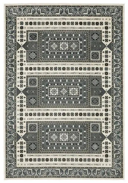 Raylan RAY01 Grey/Ivory Rug