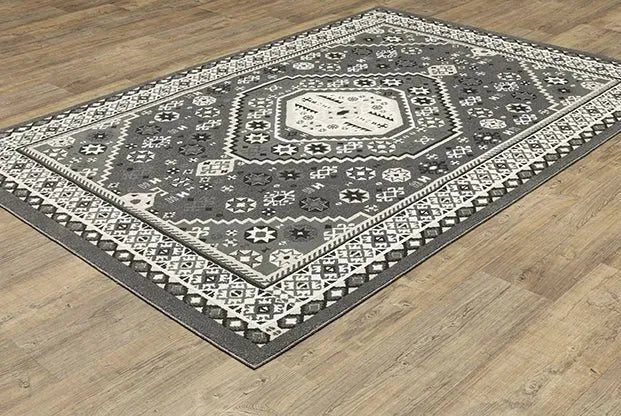 Raylan RAY02 Grey/Ivory Rug
