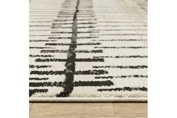 Raylan RAY11 Black/Ivory Rug - Rug & Home