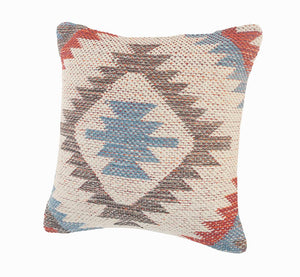 Red, Blue, and Gray Southwestern LR081536 Throw Pillow - Rug & Home