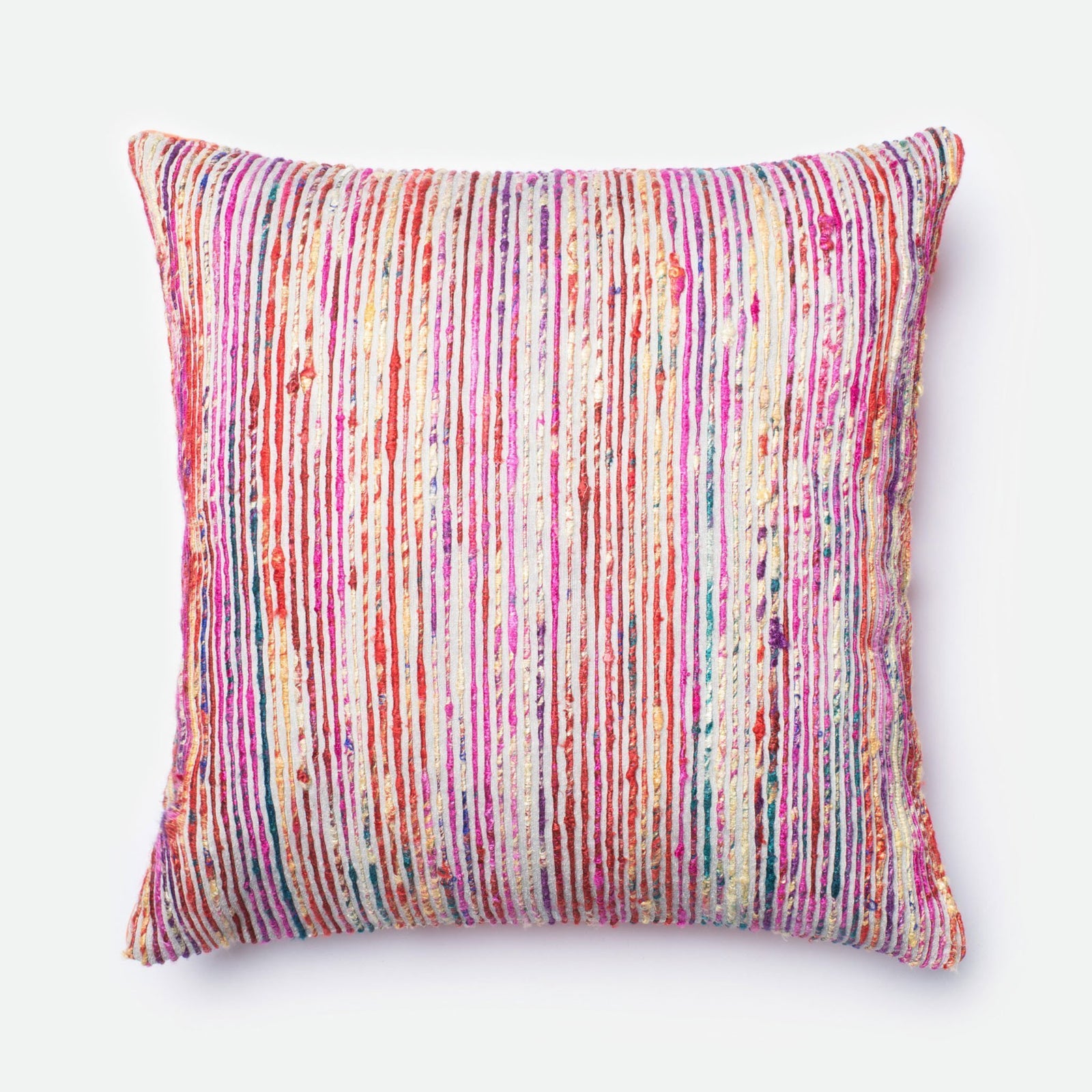 Red / Multi Square P0242 Pillow