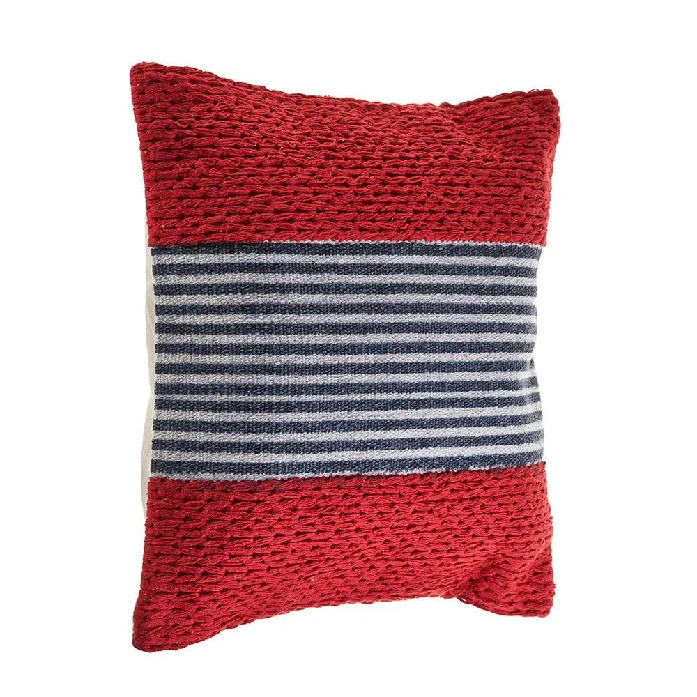 Red Nautical Striped LR07428 Throw Pillow