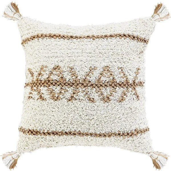 Reed 07739WHN White/Natural Pillow - Rug & Home