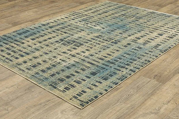 Reed RE07B Blue/Beige Rug - Rug & Home