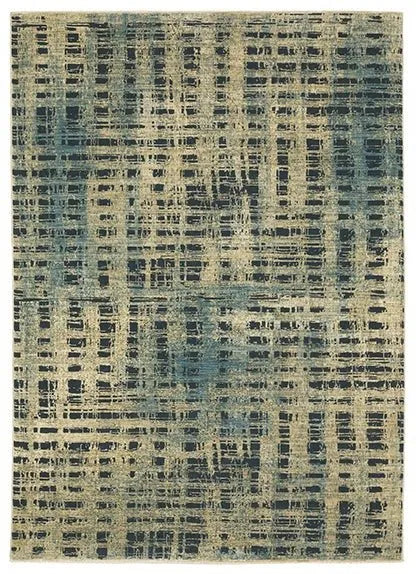 Reed RE07B Blue/Beige Rug - Rug & Home