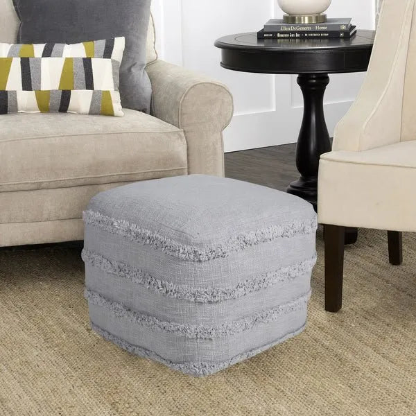 Revelation 34049GRY Grey Pouf - Rug & Home