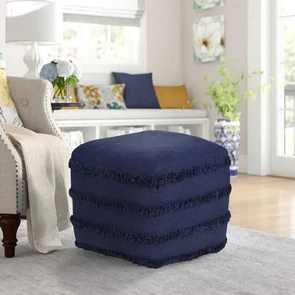 Revelation 34050NAV Navy Pouf - Rug & Home