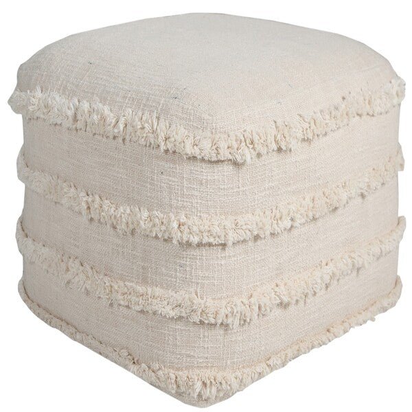 Revelation 34051BEI Beige Pouf - Rug & Home