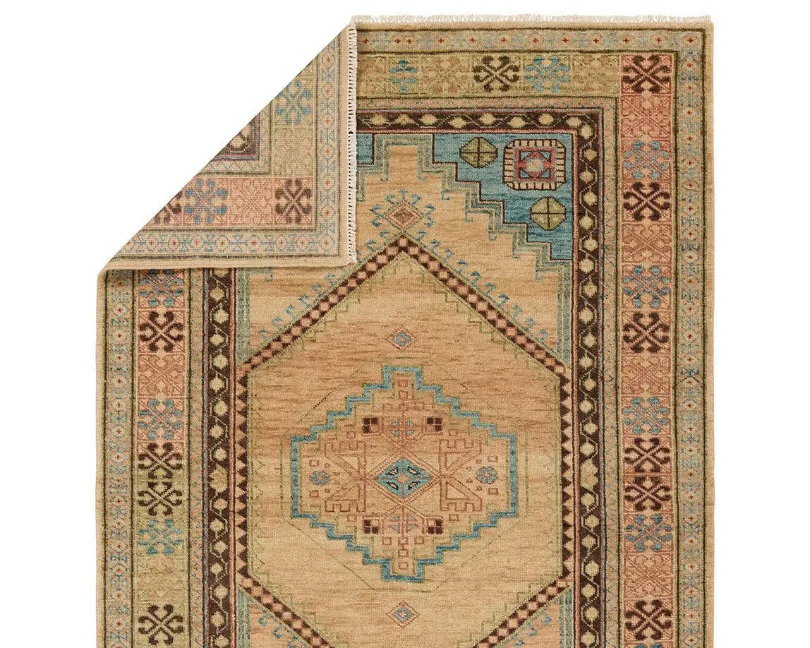 Reza REZ02 Beige/Blue Rug - Rug & Home