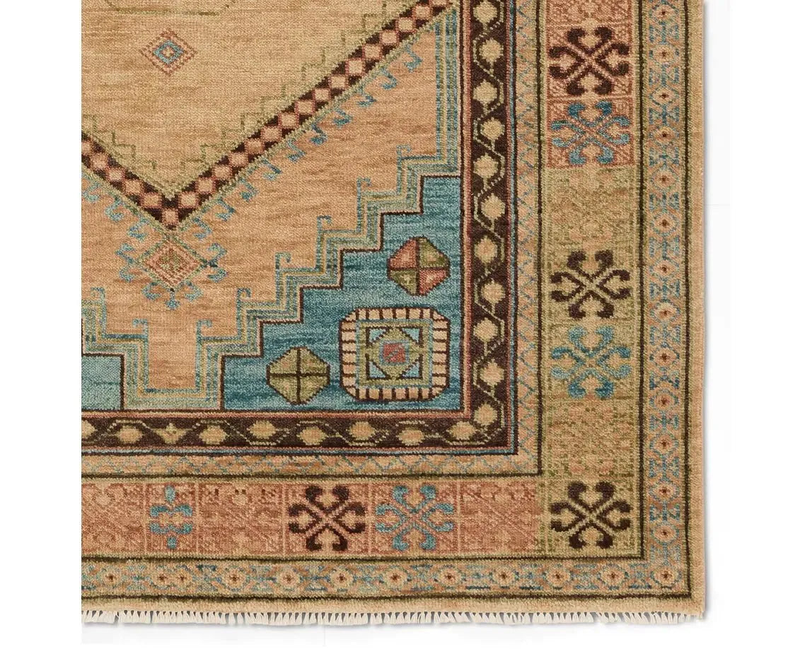 Reza REZ02 Beige/Blue Rug - Rug & Home