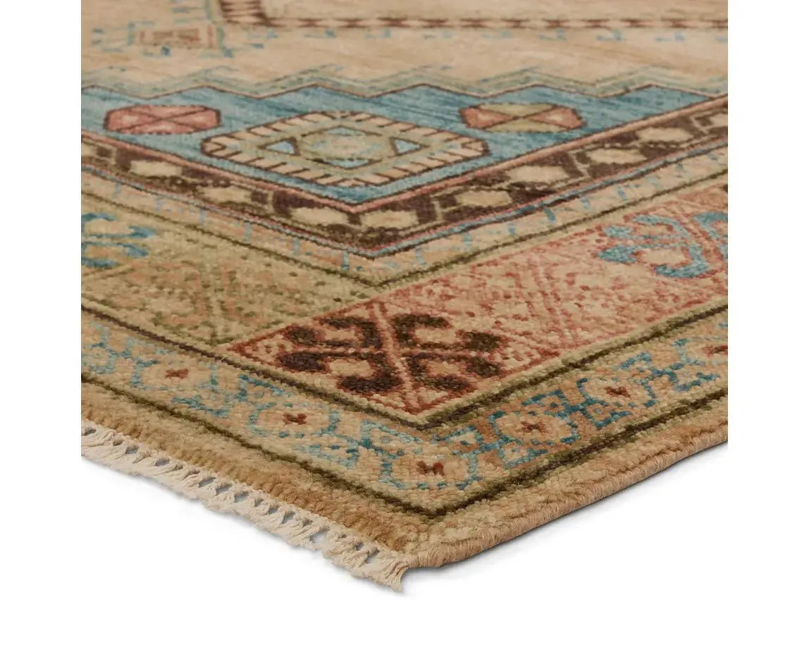 Reza REZ02 Beige/Blue Rug - Rug & Home