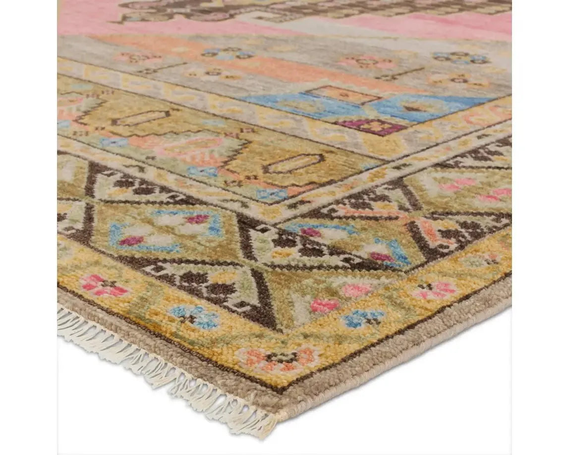 Reza REZ03 Gold/Pink Rug - Rug & Home