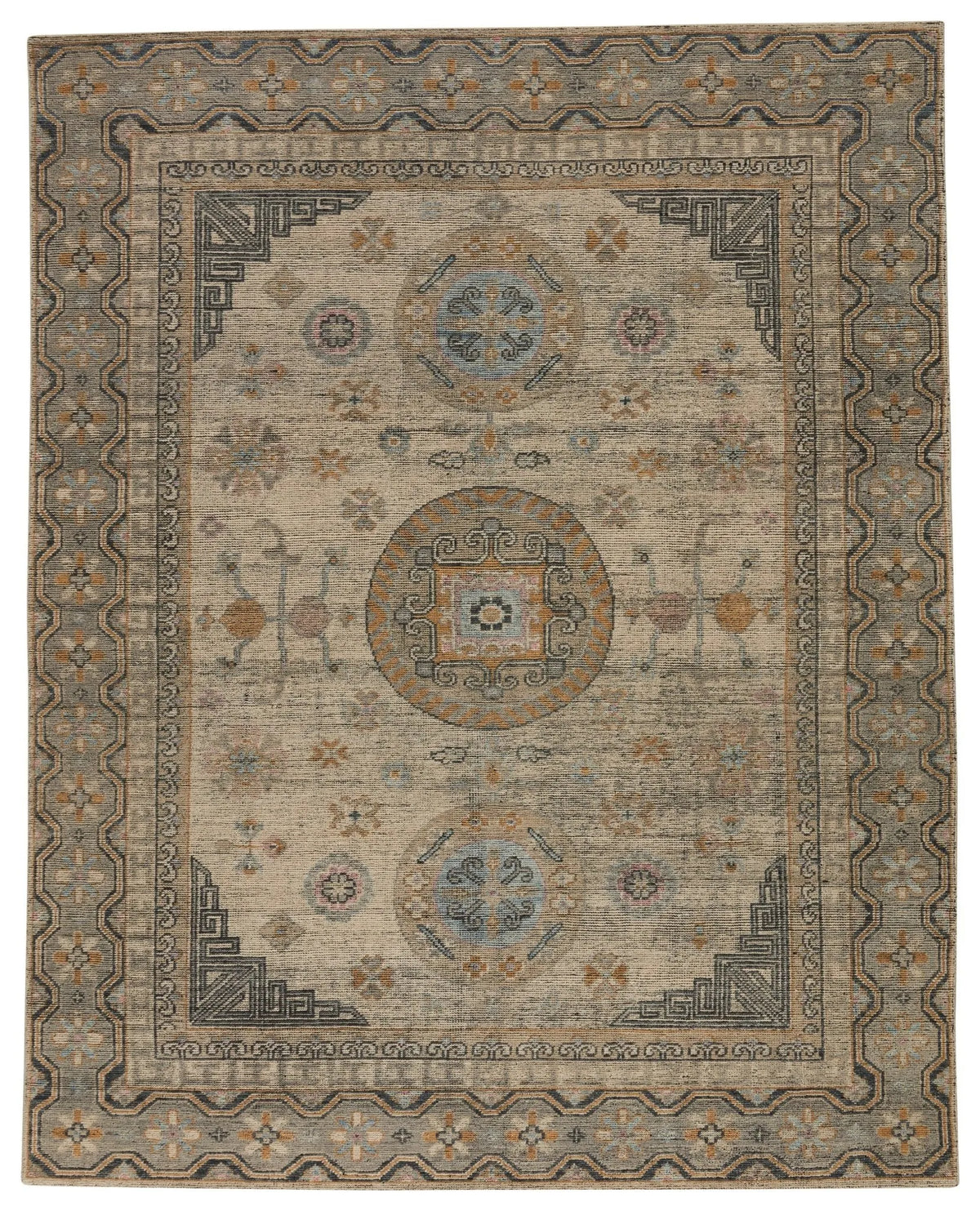 Rhapsody Rha05 Delpha Blue/Yellow Rug - Rug & Home