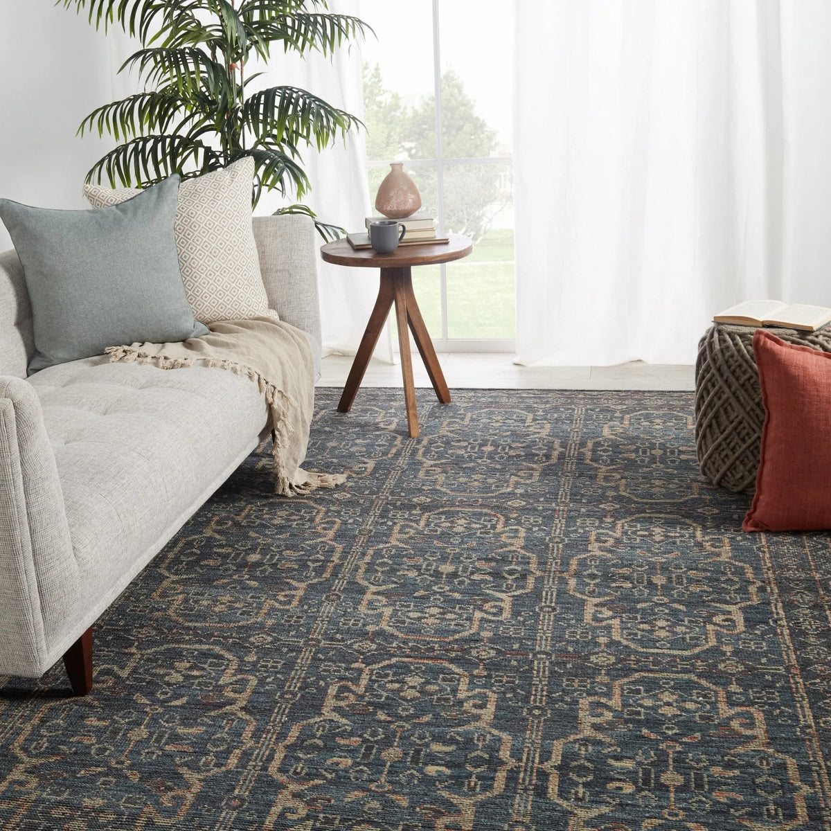 Rhapsody Rha06 Reynir Blue/Red Rug - Rug & Home