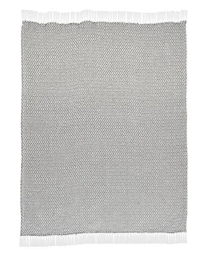 Rhombus 80180GYW Grey/White Throw Blanket - Rug & Home