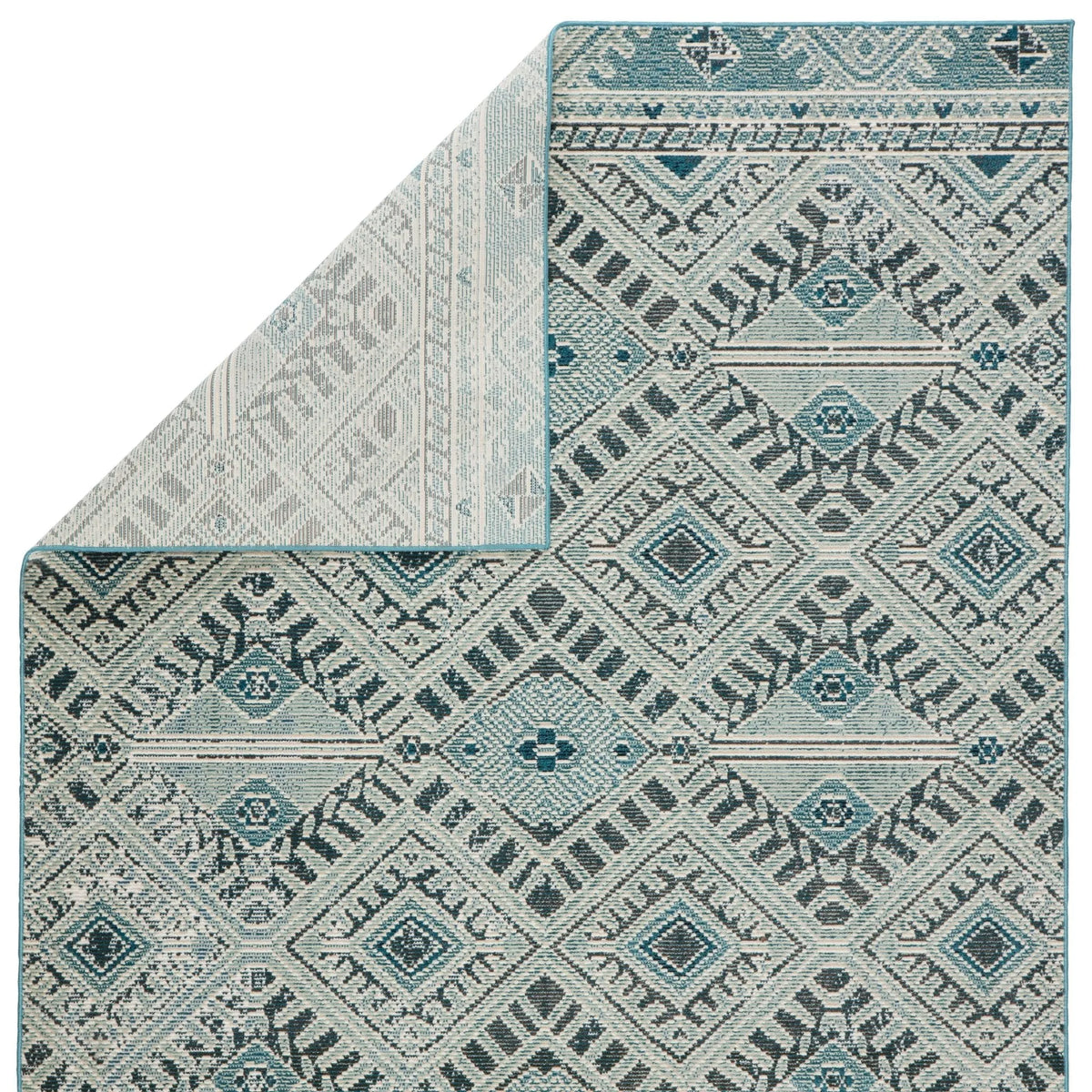 Rhythmik By Nikki Chu By Nikki Chu Rhn07 Sax Blue/White Rug - Rug & Home